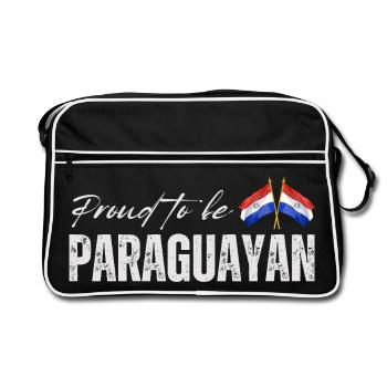 Paraguayan pride, Paraguayan flag - Retro Bag - black/white - Front