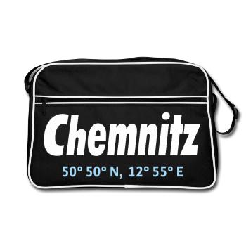 Chemnitz coordinates - Retro Bag - black/white - Front