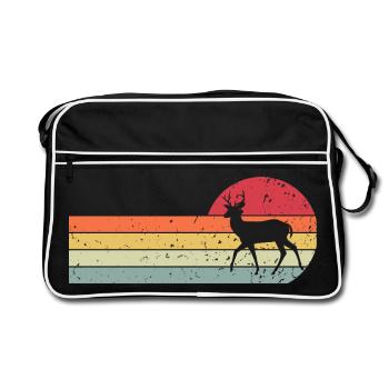 roe deer - Retro Bag - black/white - Front