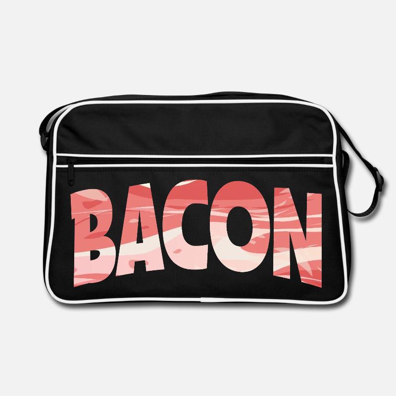 Backward Turned Bacon Illustration Retro Bag