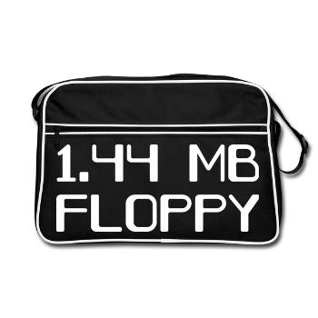 Floppy Disk 90s Storage - Retro Bag - black/white - Front