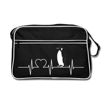 Pinguine Pinguin - Retro Tasche - Schwarz/Weiß - Vorne