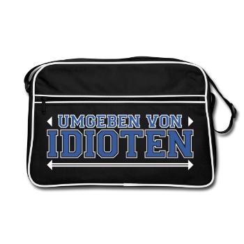 Surrounded by idiots - Retro Bag - black/white - Front
