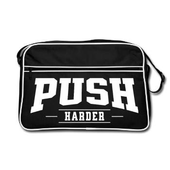 Push Harder - Retro Bag - black/white - Front