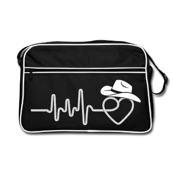 Line Dance ist mein Cardio – Country Western Tanz - Retro Tasche - Schwarz/Weiß - Vorne