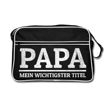 Chemise de papa : mon titre le plus important - Sac Retro - noir/blanc - Devant