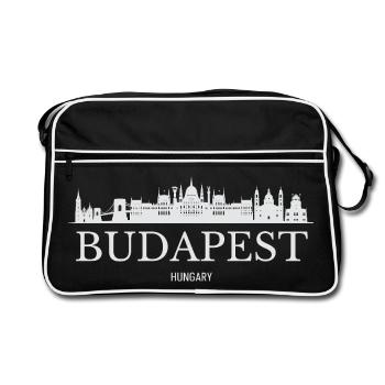 Skyline de Budapest, Budapest Hongrie - Sac Retro - noir/blanc - Devant