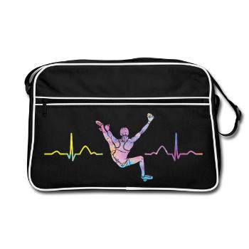 Boulderer heartbeat Bouldering Bouldering - Retro Bag - black/white - Front