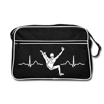 Boulderer heartbeat Bouldering Bouldering - Retro Bag - black/white - Front