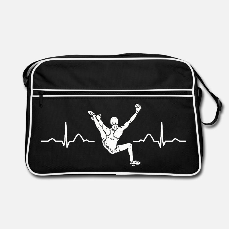Boulderer Herzschlag Boulder Bouldern Retro Tasche