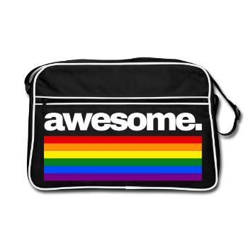 awesome - Retro Bag - black/white - Front