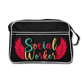 Travailleurs sociaux Travailleurs de quota Travail social - Sac Retro - noir/blanc - Devant