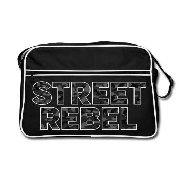 Rebelle de rue : design pour le camouflage de PS Junkies - Sac Retro - noir/blanc - Devant