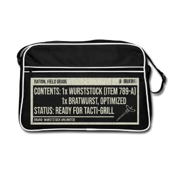 Humour Bratwurst Label Vintage - Sac Retro - noir/blanc - Devant
