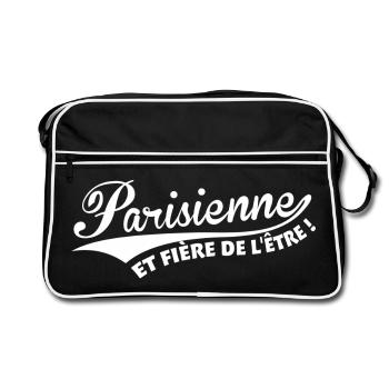 Parisienne et fière de l'être - Sac Retro - noir/blanc - Devant