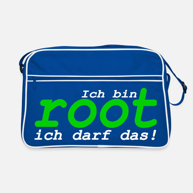 Ich bin root ich darf das Retro Tasche