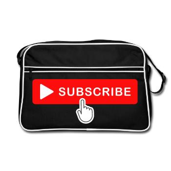 Subscribe Button Click Icon Design - Retro Bag - black/white - Front