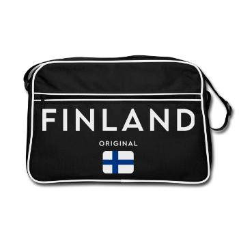Flag of Finland, Finnish pride - Retro Bag - black/white - Front