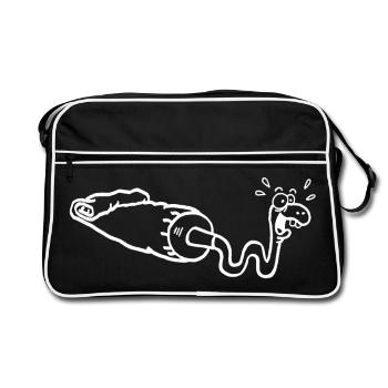 Serpent blanc et tube de gouache - Sac Retro - noir/blanc - Devant