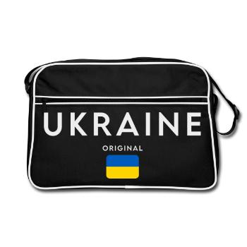 Drapeau ukrainien, fierté ukrainienne - Sac Retro - noir/blanc - Devant