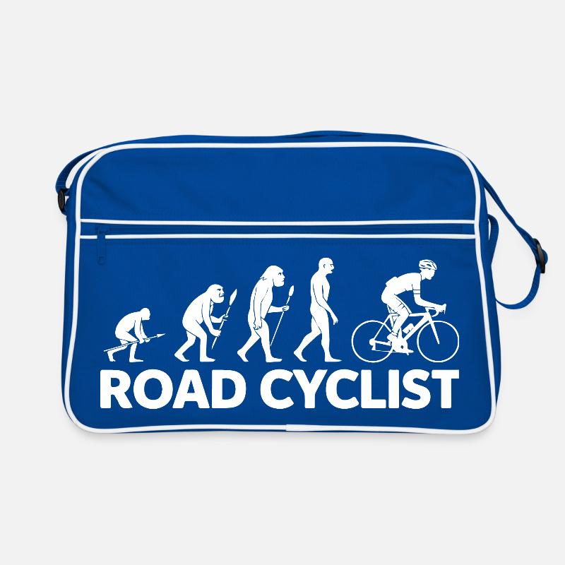 Évolution d’une silhouette de cycliste sur route Sac Retro