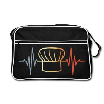 Vintage Baker Hat - Retro Bag - black/white - Front