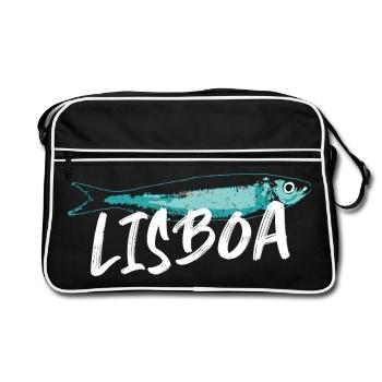 Sardine Lisboa illustration Portugal en été - Sac Retro - noir/blanc - Devant