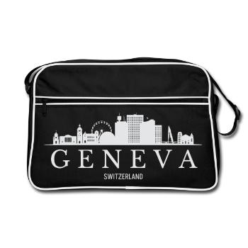 Silhouette de Genève, Genève, Suisse - Sac Retro - noir/blanc - Devant
