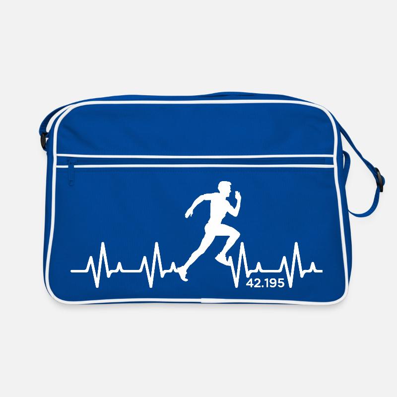 Marathon 42.195 Heartbeat Pulse Running Runner Retro Bag
