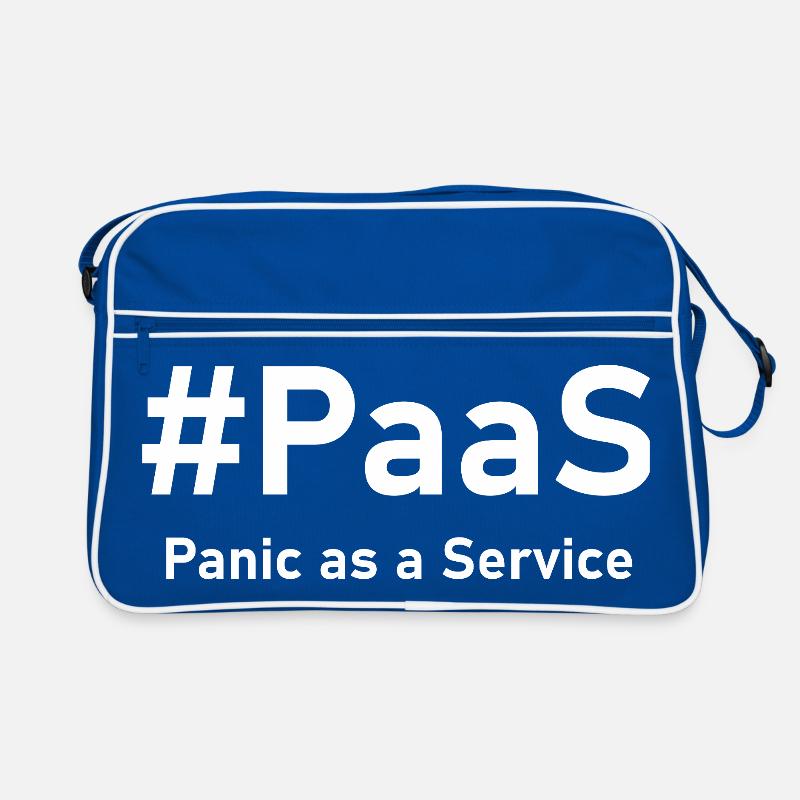 PaaS – Panic as a Service | Lustiger IT-Spruch Retro Tasche