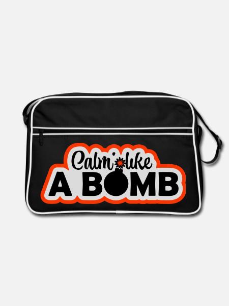Calme comme une bombe Paradoxe Ironie Humour Blague explosive - Sac Retro - noir/blanc - Devant