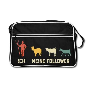 Moi et mes suiveurs, chèvres chèvres rétro - Sac Retro - noir/blanc - Devant
