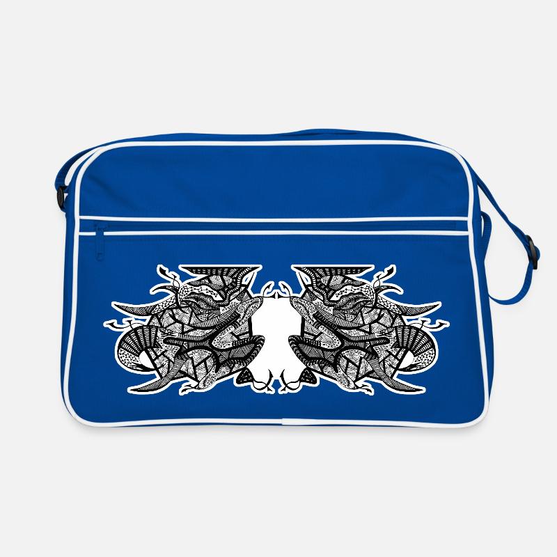 Black and White Abstract Design No. 7 Retro Bag