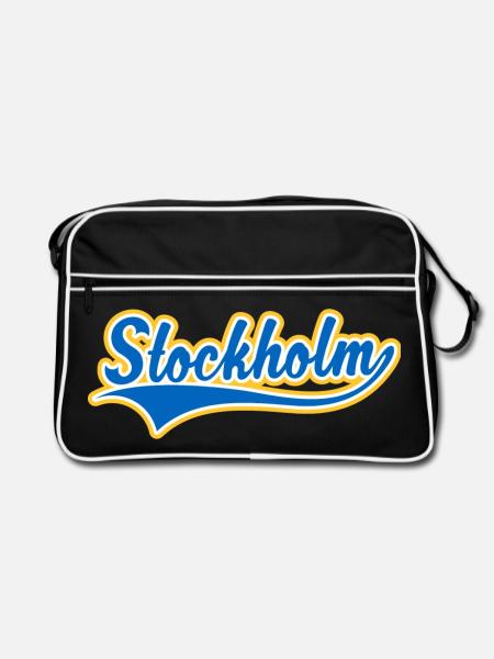 Stockholm Swoosh - Sac Retro - noir/blanc - Devant