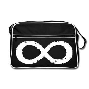 Infinity Sign Symbol Always and Forever - Retro Bag - black/white - Front