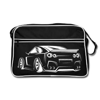 GTR Car Icon Illustration Icône graphique Logo - Sac Retro - noir/blanc - Devant