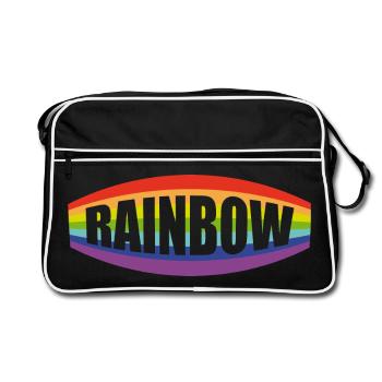 Rainbow lettering Pochette - Retro Bag - black/white - Front