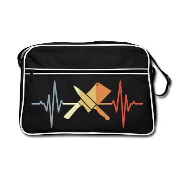 Couteau Couperet Ligne de Coeur - Sac Retro - noir/blanc - Devant