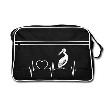 Pelikane Pelikan - Retro Tasche - Schwarz/Weiß - Vorne