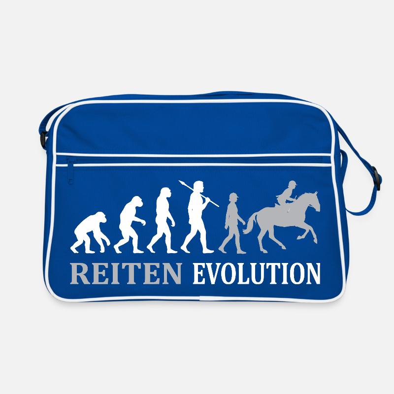 Reiten Evolution – Vom Affen zum Reiter Retro Tasche