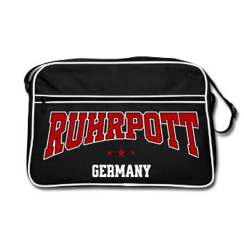 Lettrage Ruhrpott – Style Urban College allemand - Sac Retro - noir/blanc - Devant