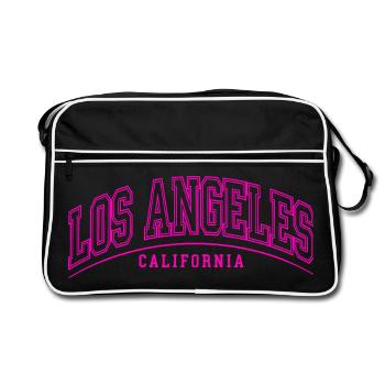 Los Angeles Neon Pink Lettering - Retro Bag - black/white - Front