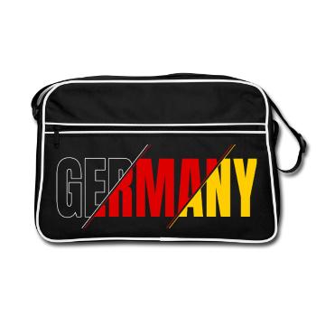 Lettrage Allemagne : Noir Rouge Or Allemagne - Sac Retro - noir/blanc - Devant