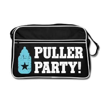 Fête de tireurs Bière bébé Bébé Baby Baby Shower Papa - Sac Retro - noir/blanc - Devant