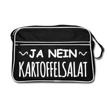 Lustiger Spruch Ja Nein Kartoffelsalat - Sac Retro - noir/blanc - Devant