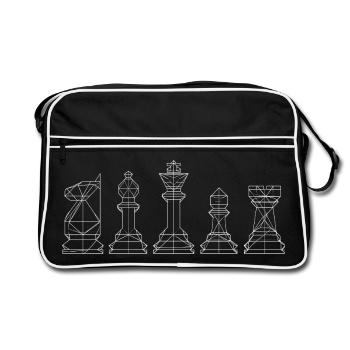 Jeu de société minimaliste de conception de pièces d’échecs - Sac Retro - noir/blanc - Devant