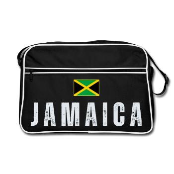 Drapeau jamaïcain, patriote jamaïcain - Sac Retro - noir/blanc - Devant
