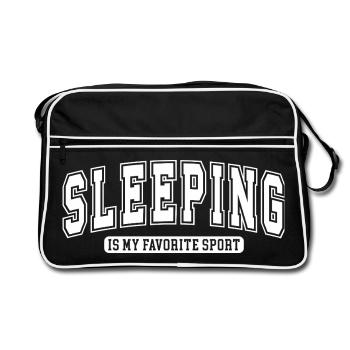 Le sommeil est mon sport préféré Amusant Humour, drôle - Sac Retro - noir/blanc - Devant