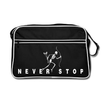 Never Stop Skeleton Archery Shirt - Retro Bag - black/white - Front