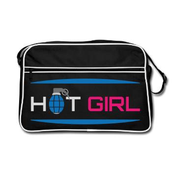 Hot Sexy Girl Power - Retro Bag - black/white - Front